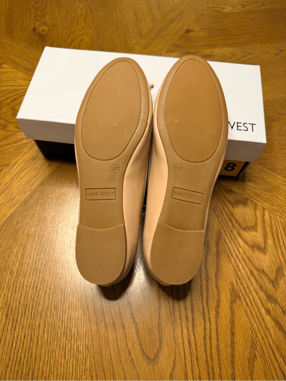 Nine West Nude Ballet Flats with Decorative Bow and Bead Accents - Picture 5 of 5
